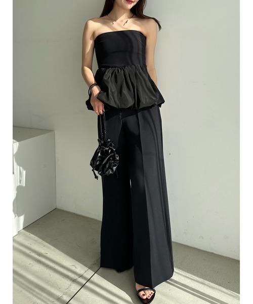 SNIDEL（スナイデル）の「ペプラムベアトップ&パンツセット