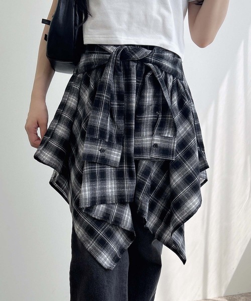 INGNI（イング）の「腰巻シャツ風チェック柄スカパン（スカート）」 - WEAR