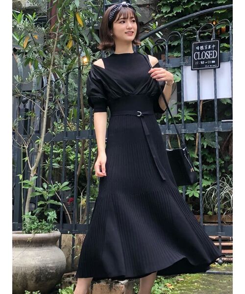 MERCURYDUO（マーキュリーデュオ）の「異素材ドッキングフレアニット