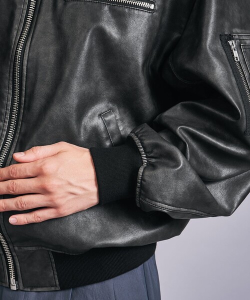 MONKEY TIME（モンキータイム）の「レザーライク ボンバー ジャケット