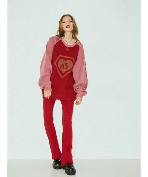 jouetie（ジュエティ）の「【コラボ】SUPER LOVERS ラグランニット