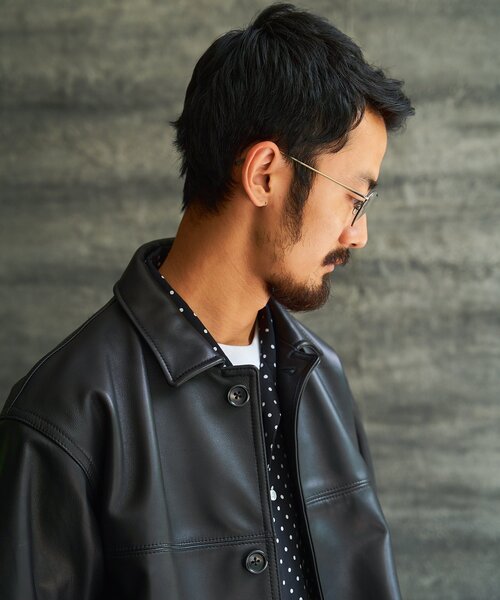 EDIFICE（エディフィス）の「シープレザー カーコート（カバーオール