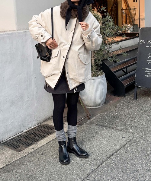 セール】diggity 襟ボアハーフダウンコート（ダウンジャケット/コート