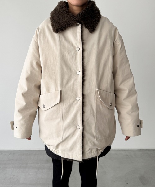 セール】diggity 襟ボアハーフダウンコート（ダウンジャケット/コート