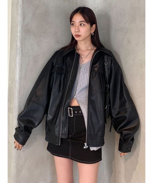 EMODA（エモダ）の「フェイクレザーオーバーブルゾン（ブルゾン）」 - WEAR