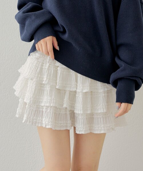 Chico（チコ）の「レースティアードフリルスカパン（スカート）」 - WEAR