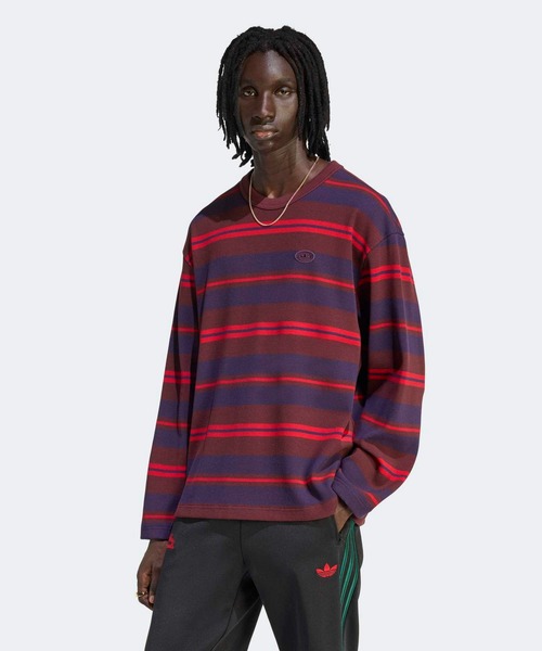 90sオルタナティブスポーツ長袖ストライプ ワッフル ティー / ロンT