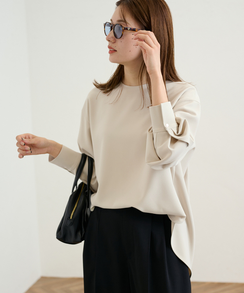 FRAMeWORK（フレームワーク）の「ダブルクロスタックスリーブブラウス