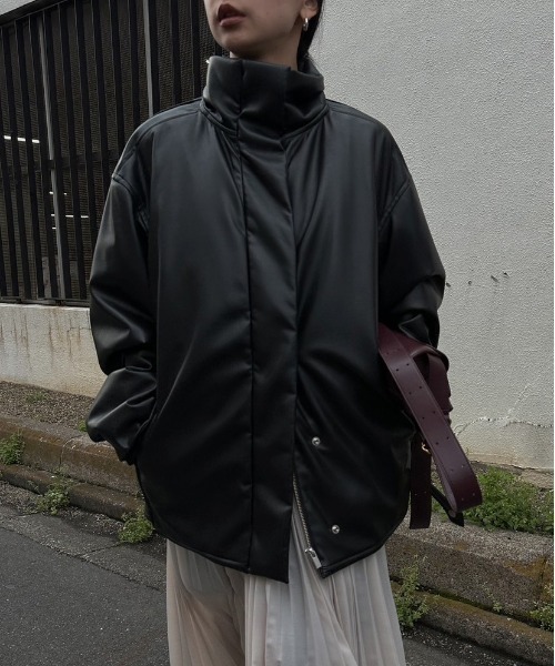 PASTING LIKE SYNTHETIC LEATHER JACKET（その他アウター）｜Ameri