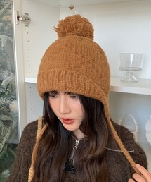 ボンボン」に該当するレディースのニットキャップ/ビーニー