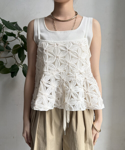 WEB限定】チュールフラワーキャミ（シャツ/ブラウス）｜DouDou