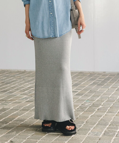 Noble（ノーブル）の「《追加5》リブニットタイトスカート（スカート