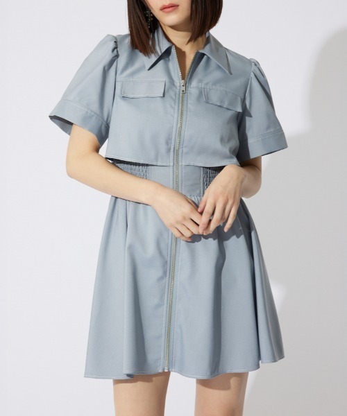 バストフレアミニワンピース 秋服（ワンピース）｜rienda（リエンダ