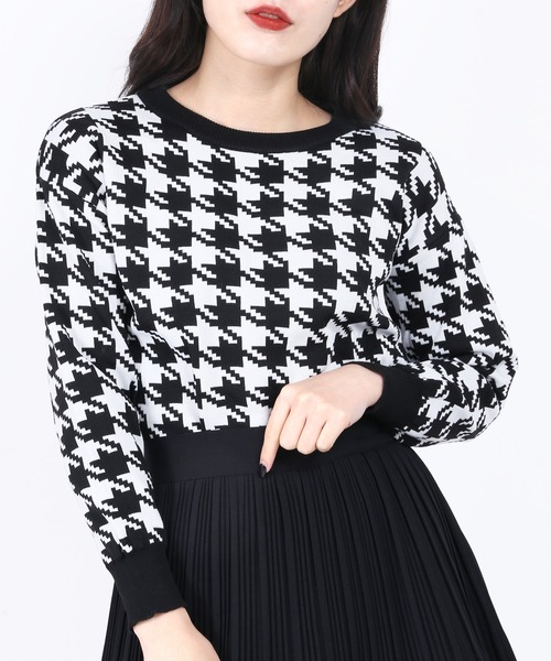 WC（ダブル シー）の「千鳥柄ニットプルオーバー（ニット/セーター