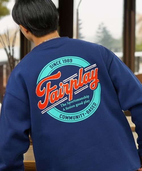 セール】グラフィック ワイド スウェット プルオーバー 裏起毛 長袖