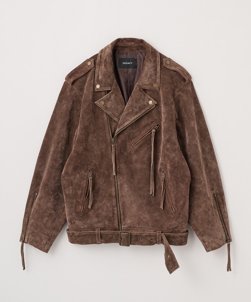 GRANCY】Distressed Suede Rider's Jacket / ディストレストスウェード