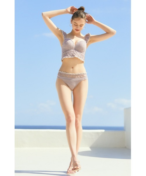 rienda（リエンダ）の「フリルショルダークロシェワイヤーカップビキニ