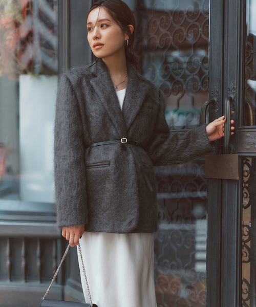 Noble（ノーブル）の「【NOBLE×L'AUBE BLANC】モヘアMIXシャギー