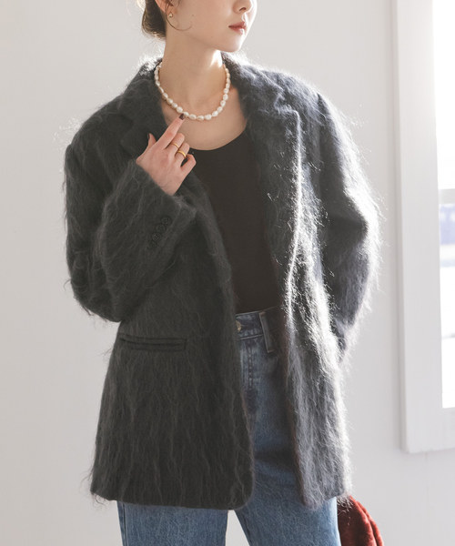 Noble（ノーブル）の「【NOBLE×L'AUBE BLANC】モヘアMIXシャギー