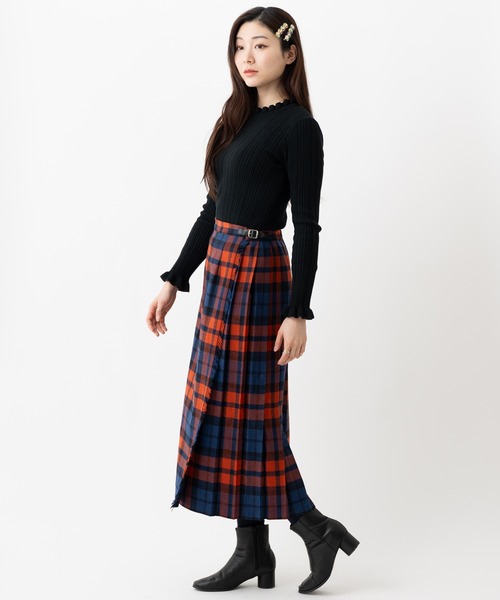 セール】ONeil of Dublin ウールミックス キルトスカート ロング 83cm