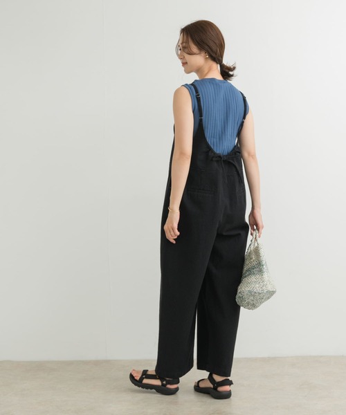 セール】コットンリネンBACKギャザーサロペット（サロペット