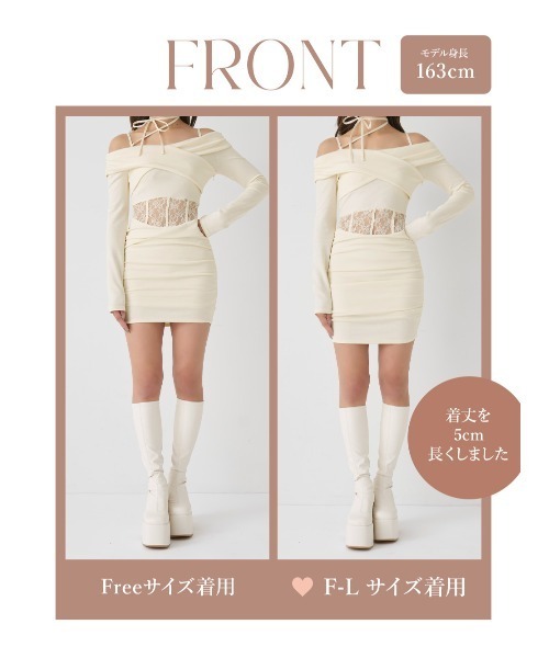 新品タグ付き】Darich コルセットレースカットミニワンピース FL IVO