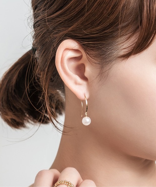 K18 アコヤパール フック ピアス 8mm（ピアス（両耳用））｜Jewel