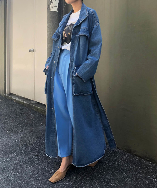Ameri（アメリ）の「DENIM WORK LONG COAT（デニムジャケット）」 - WEAR