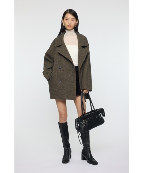 セール】DOUBLE BREASTED MID コート（ピーコート）｜MOUSSY（マウジー