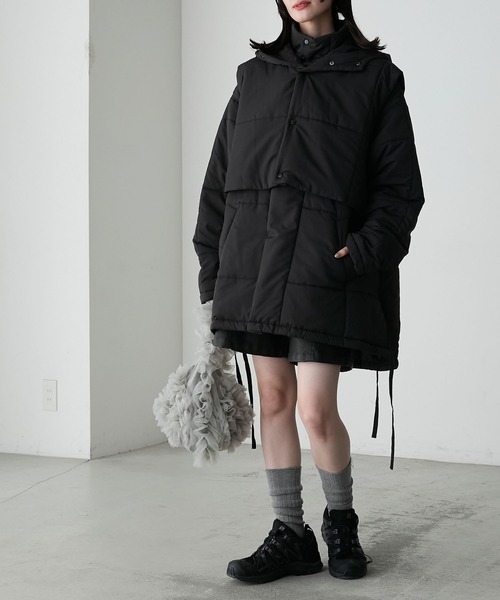 forksy.】フードベスト&ミドル丈ブルゾンセットアウター forksy.│MONO