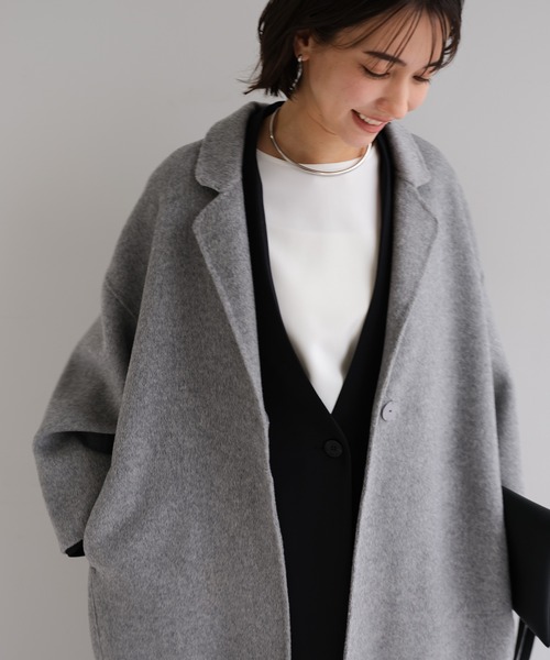 セール】【新色追加】リバーロングコクーンコート（チェスターコート