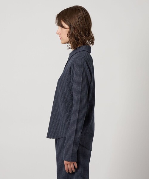 セール】＜Steven Alan＞クレープ チェック ロングスリーブ シャツ