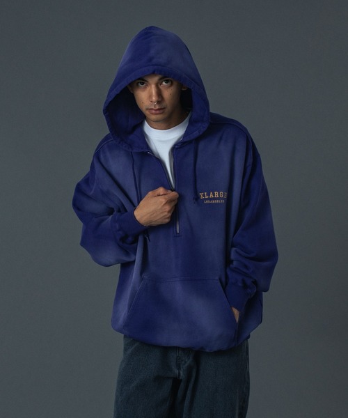 HALF ZIP UP HOODED SWEATSHIRT（パーカー）｜XLARGE（エクストラ