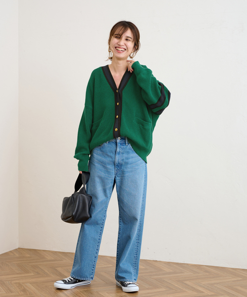 FRAMeWORK（フレームワーク）の「ライン畦ニットカーディガン