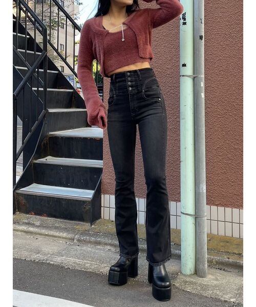 EMODA（エモダ）の「スーパーハイウエストフレアパギンス（デニム