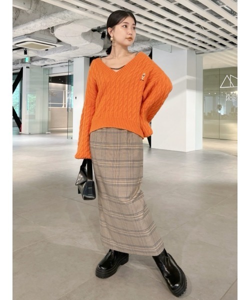 LILY BROWN（リリーブラウン）の「LilyBearケーブルニットプルオーバー