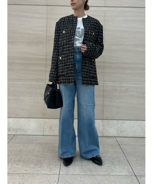 Mila Owen（ミラオーウェン）の「金釦パッチポケットルーズツイード