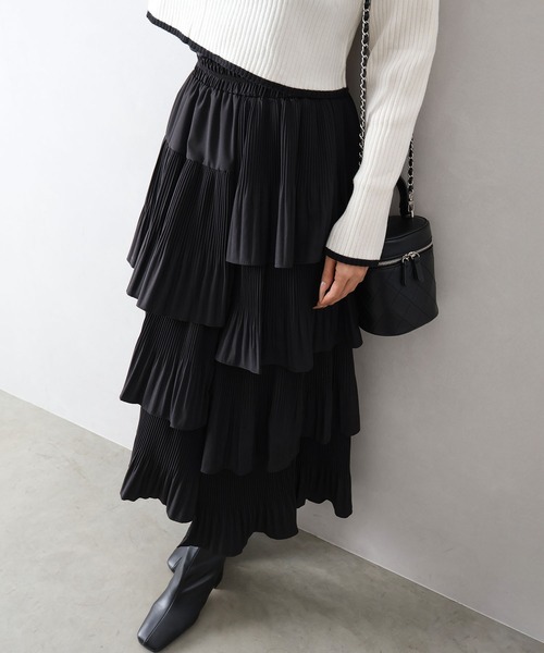 セール】アシメプリーツティアードロングスカート（スカート）｜SpRay