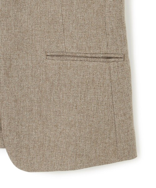 セール】【洗える】ウールライクカルゼ ノーカラー ジャケット（ノー