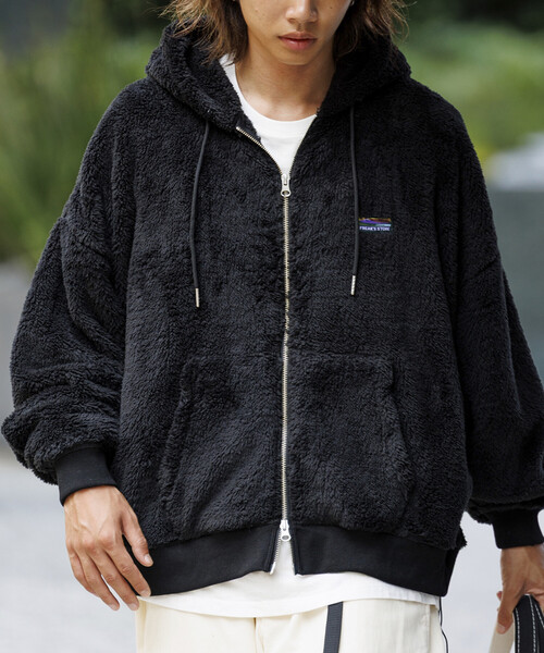セール】限定展開 リラックスフィット ワンポイント シャギーフリース