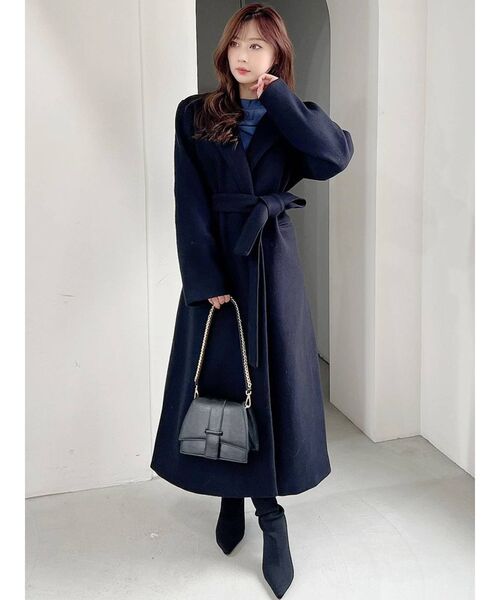 RESEXXY（リゼクシー）の「ノーカラーロングコート（ノーカラーコート