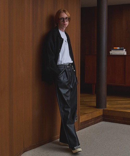 LURAKU】Shaggy Knit Polo Cardigan / シャギーニットポロカーディガン