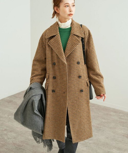 SLOBE IENA（スローブイエナ）の「チェックロングピーコート