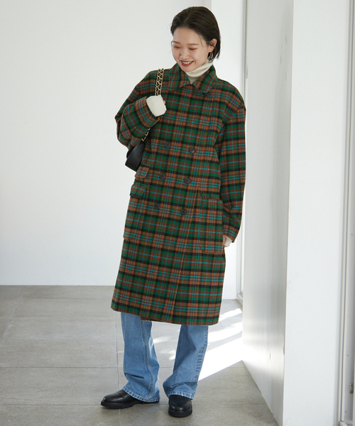 SLOBE IENA（スローブイエナ）の「チェックロングピーコート