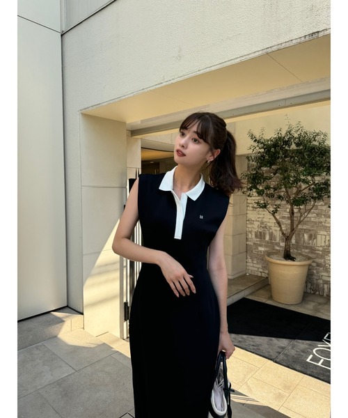 Her lip to（ハーリップトゥー）の「French Sleeve Polo Long Dress