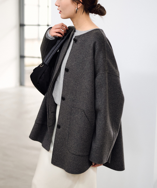 セール】≪WEB限定追加≫ハミルトンリバークルーネックコート（ノー