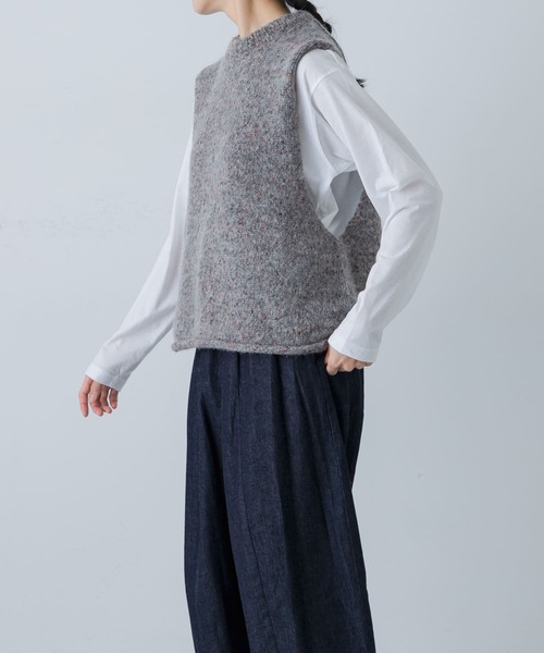 かぐれ（カグレ）の「カラーネップアルパカニットベスト（ベスト