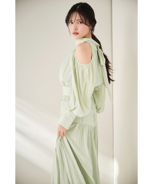 コールドショルダーロングワンピース（ワンピース）｜SNIDEL