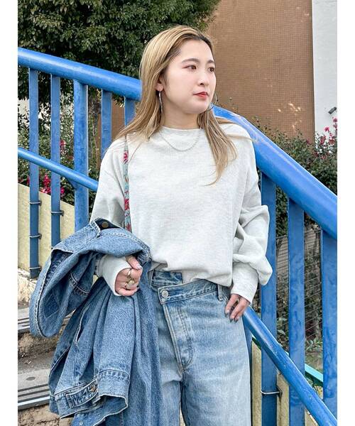 セール】【WEB限定】スリーブボリュームワッフルロングスリーブTee（T