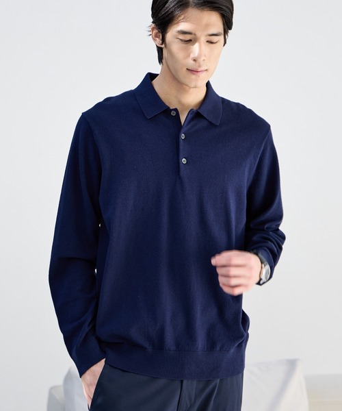 シルクブレンドニット/ニットポロシャツ/Salon de GW/638786